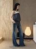 Xu Man Spring/Summer Retro Distressed Flare Jeans - Slimming Sweet Spicy Girl Style Long Pants for Women