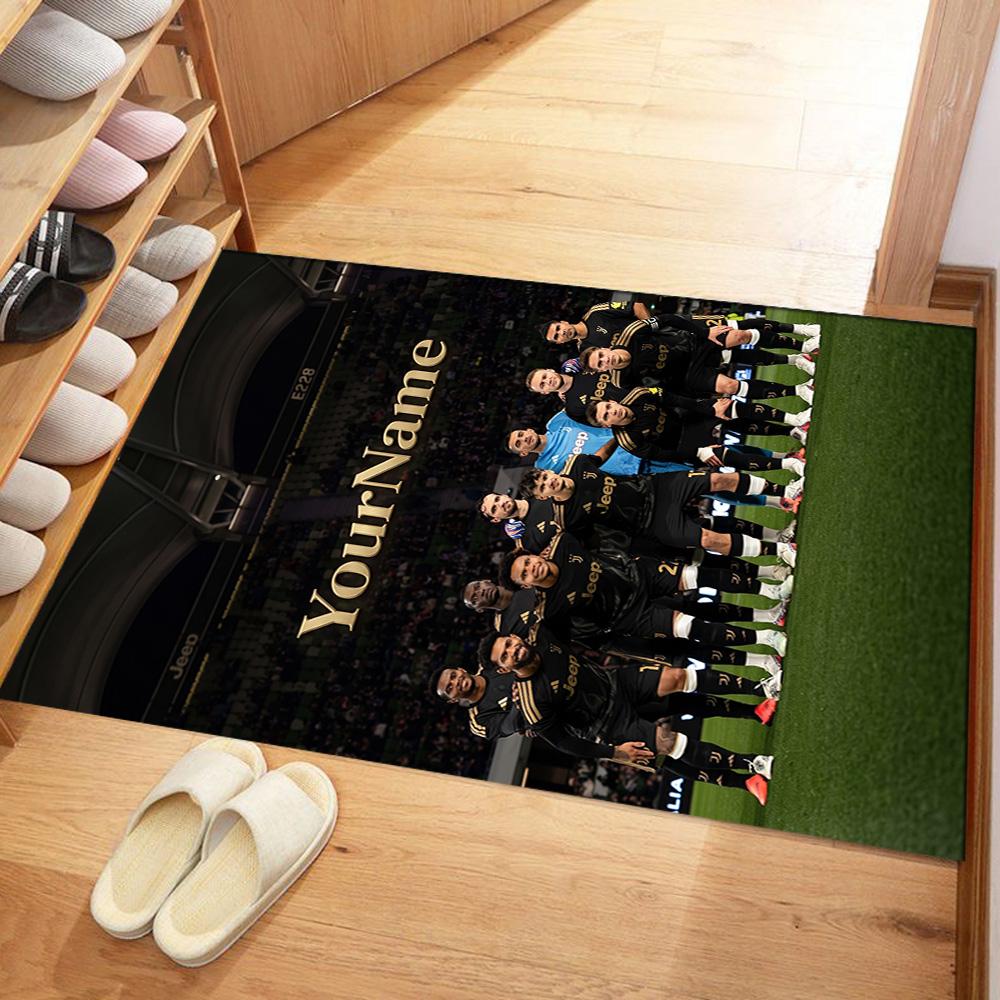 Juventus Customized Name Area Rug Design for Hallway Bedrooms Kitchen Living Rooms Antislip Carpet Decorate Offices Perfect Gift for Friends & Family