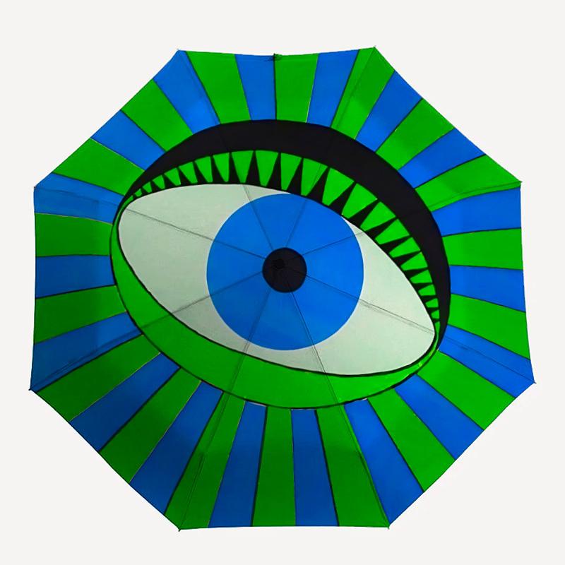 

1pc Abstract Eye Artwork Automatic Open, Sturdy Iron Frame, Compact Folding Design, All-Season Portable Umbrella for Women & Men yy250801081