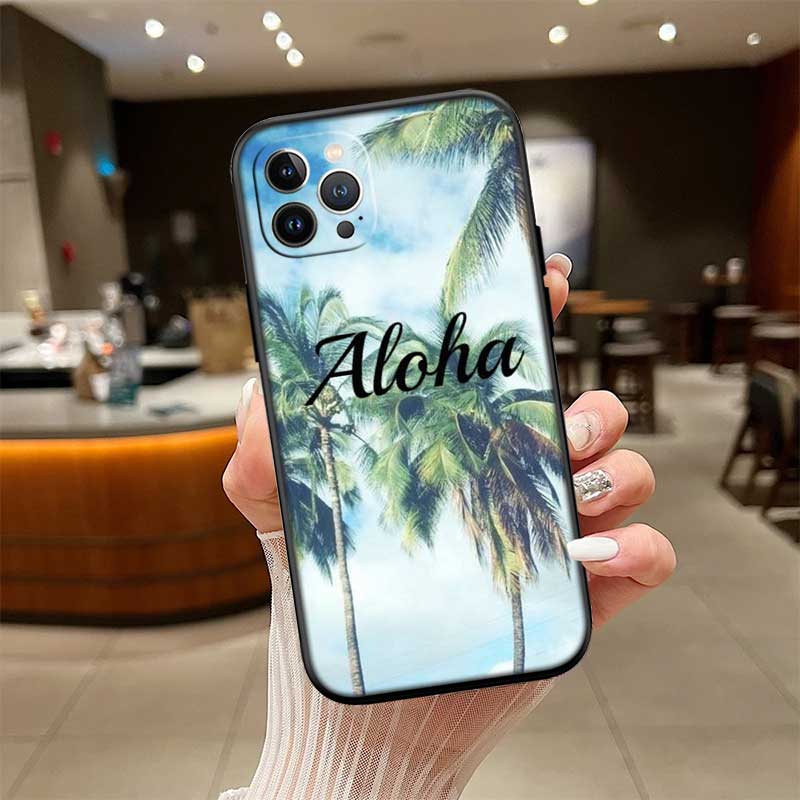 

NH8 Beach Aloha Tree Summer New High-End Shell Phone Case for iPhone SE X XS XR 16E 17 11 Pro Max 8 7 6 6s Plus Air iPhone XS