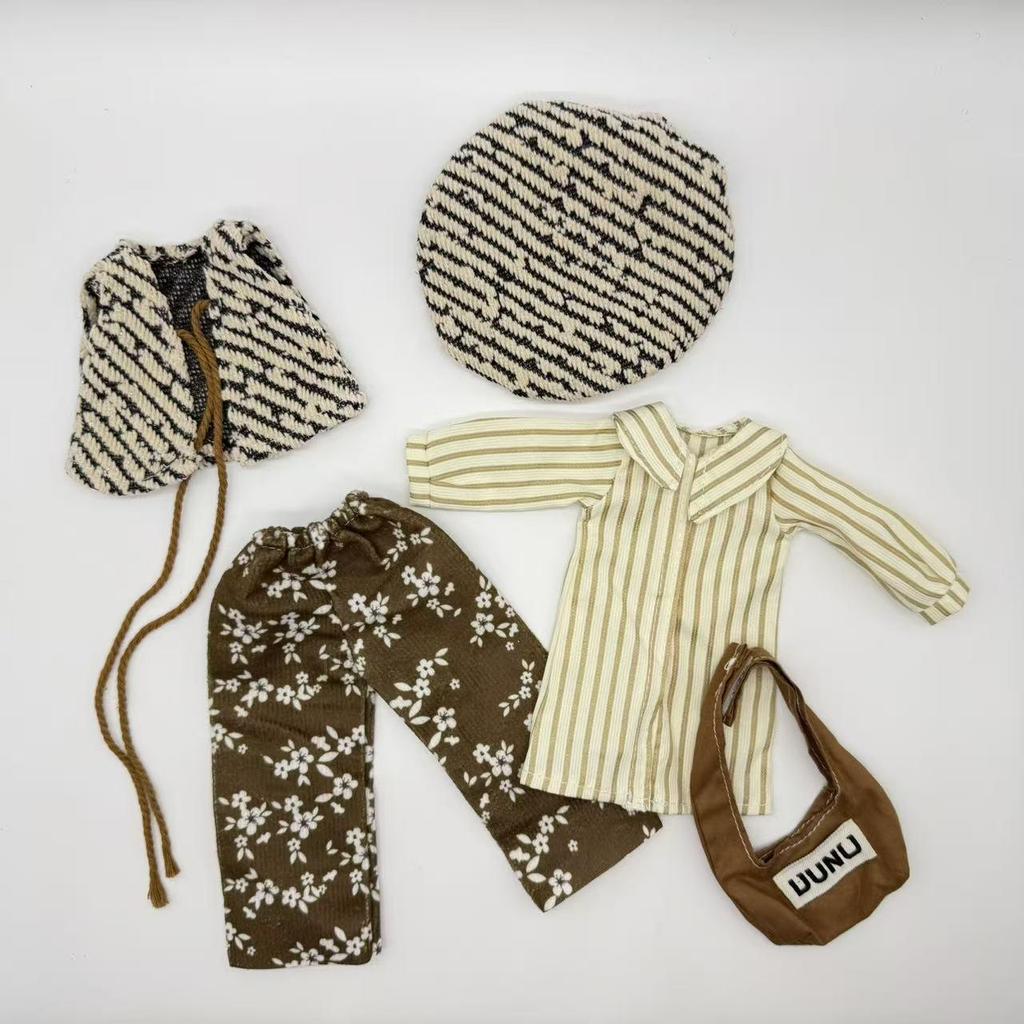 30cm BJD Doll Outfit Set: Ghost Mom Dress & Pants for 1/6 Scale Dolls