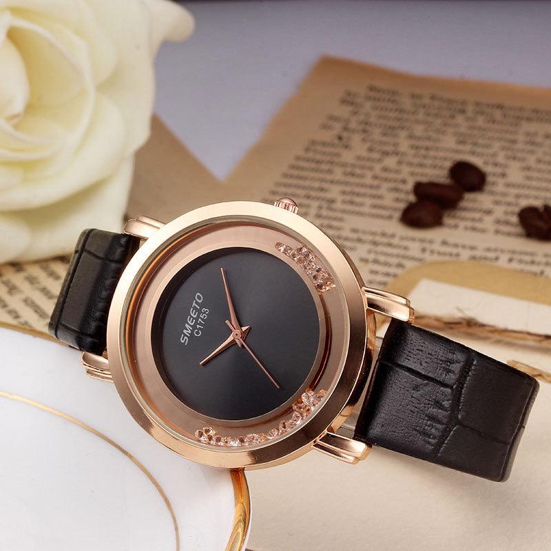 Lässige Quarz Lederarmbanduhr Damen Lässiges Armband