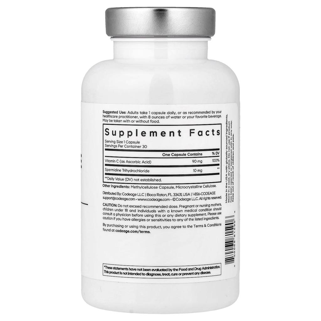 Codeage, Spermidine, 30 Veggie Capsules