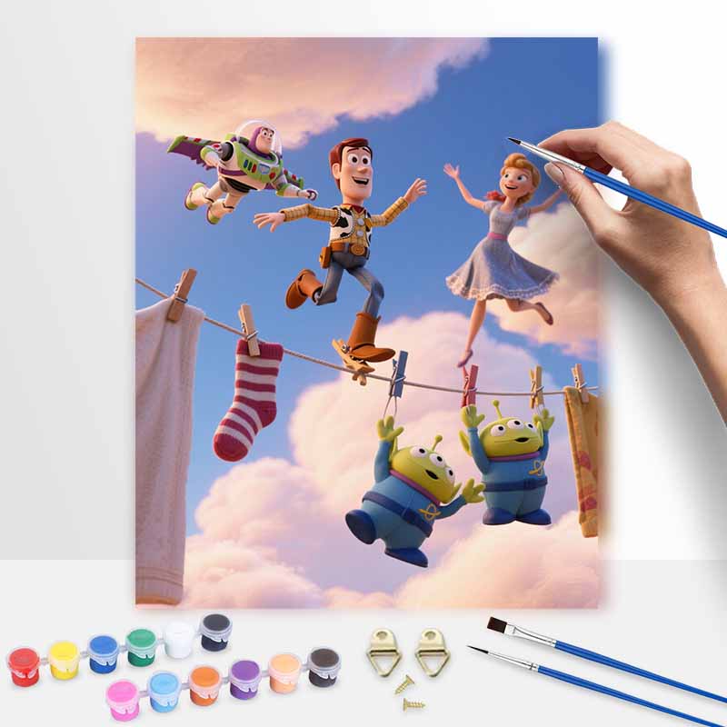 Disney Digital Oil Painting Art Kit Toy Story Space Adventure Handmade Coloring Painting Home Decor