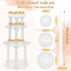 27-Piece Cake Tier Stacking Kit - Includes 12 Roman Columns (3 Sizes), 6 Cake Boards (12/16/20cm), and 9 Dowel Rods for Wedding and Tiered Cakes