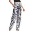 Women Shiny Sports Sweatpants Loose Elastic Jogging Bottoms Stretch Leggings Casual Long Disco Clubwear Party Leisure Comfort Fit Trousers