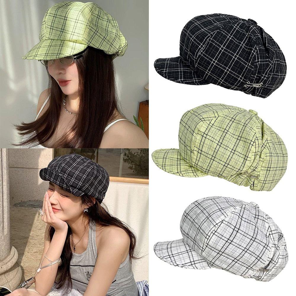 Cotton Beret Hats Short-brimmed Painter Hat Fashion Newsboy Hats Women