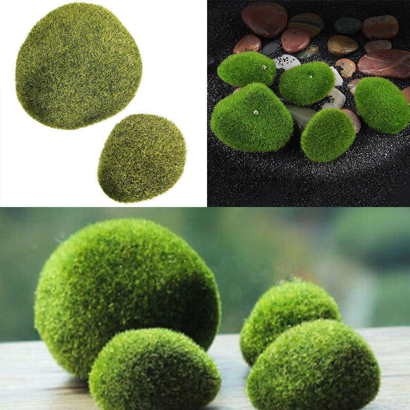 Marimo Moss Balls Artificial Grass Stones Turf Mini Fairy Garden Micro Terrarium