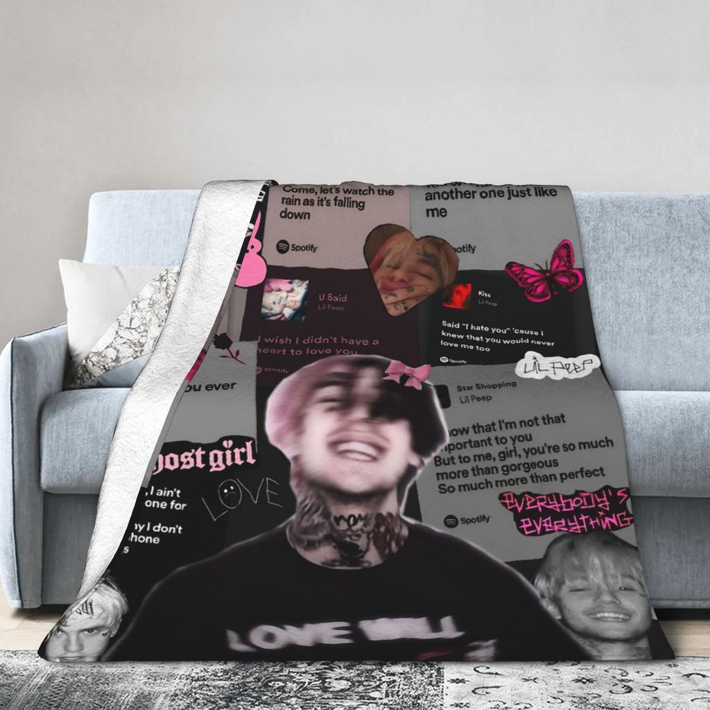 Lil Peep Cooler Rapper Decken Super Weicher Samt Bequem Geschenk Überwurfdecke Plüsch Dünne Steppdecke