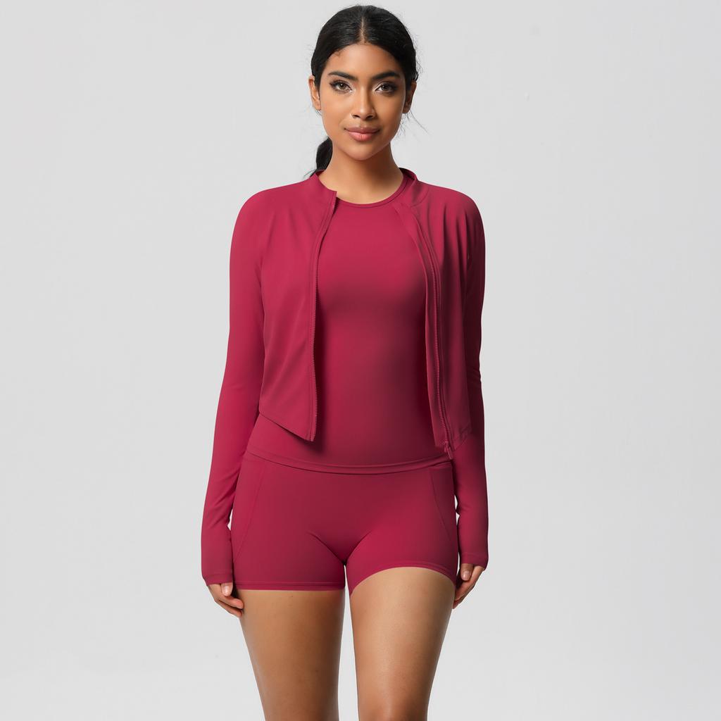 New Cloud Sensing Quick Drying Tight Pocket Shorts Three Piece Set Pilates Yoga Running Fitness Set For Women