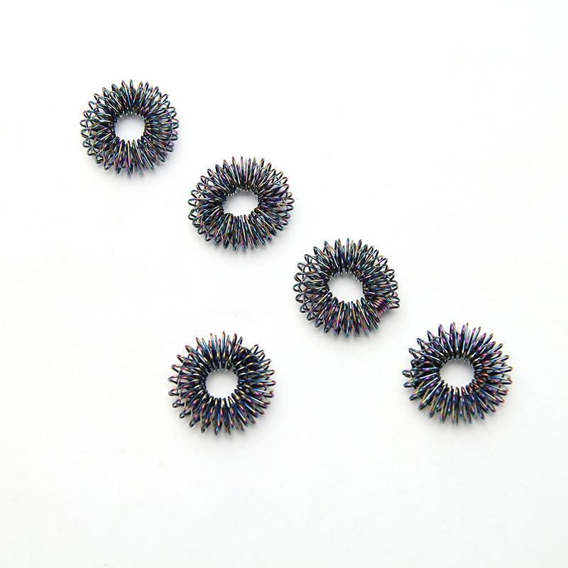 5Pcs/Set Black Gold Finger Massage Ring Acupuncture Ring Therapy Relax Hand