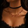 Hot-selling set, festive stacked necklace, retro dark simple solid color rope choker necklace set