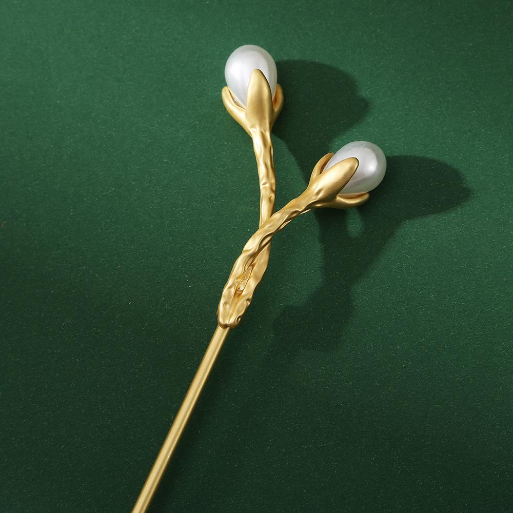 New High-End Chinese Hanfu Hairpin with Ancient Style Cloud & Ginkgo Leaf Design for Women