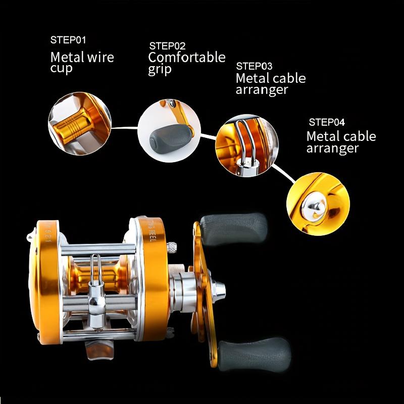 Stainless Steel Baitcasting Reel - Ambidextrous, Full Metal Construction with Centrifugal Brake System for Sea & Boat Fishing