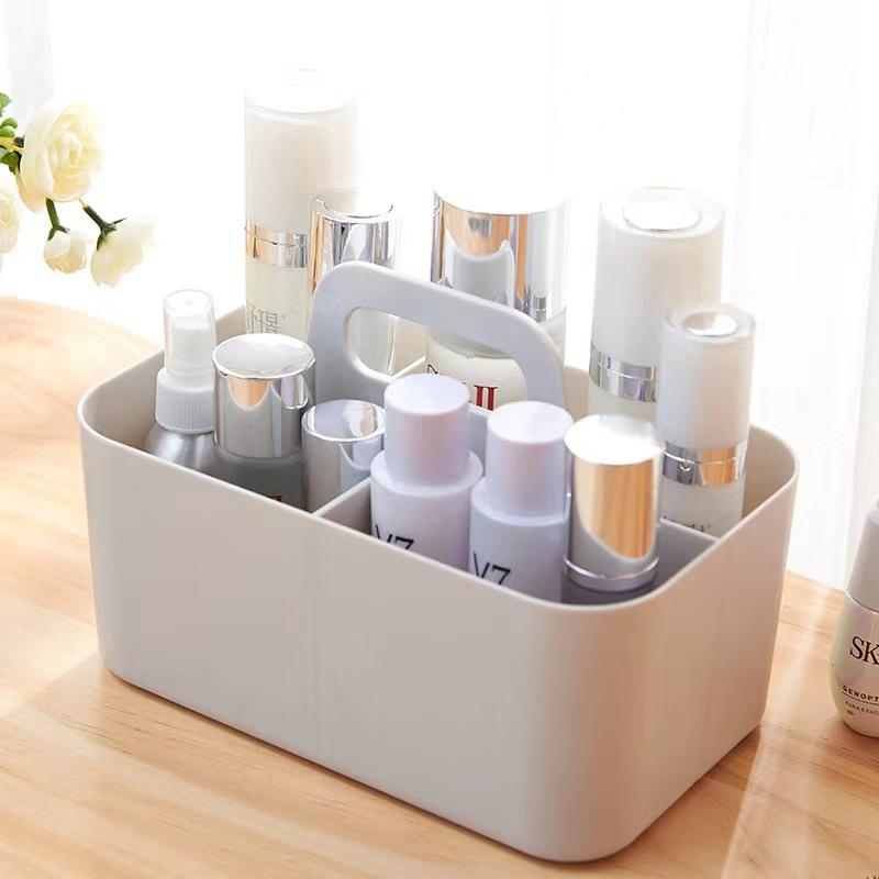 One All-in-One Storage Basket with Handle, Pencil Stationery Box, Desktop Organizer Organization Box with 5 Compartments