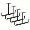 1pc Heavy-Duty Ceiling-Mounted Garage Storage Hook Rack - Overhead Hanging Shelf with Metal Hooks Suitable for Hanging Hoses, Wood, Bulky Items