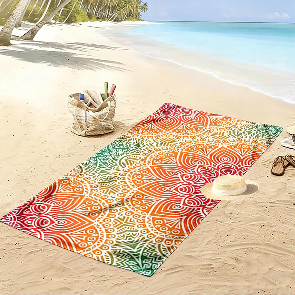 Colorful Mandala Pattern Beach Towel Beach Towel Quick-drying for Travel Outdoor Sports Jogging Beach and Swimming