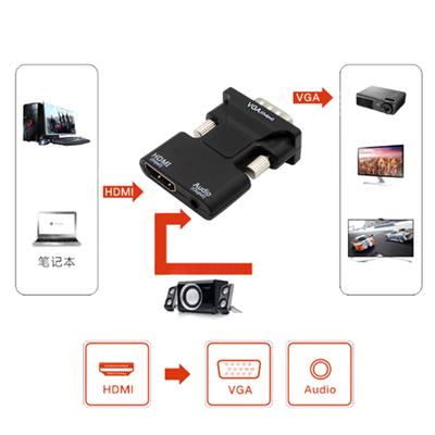 Hdmi Female To Vga Male Converter With Audio Adapter To Support 1080P Signal Output