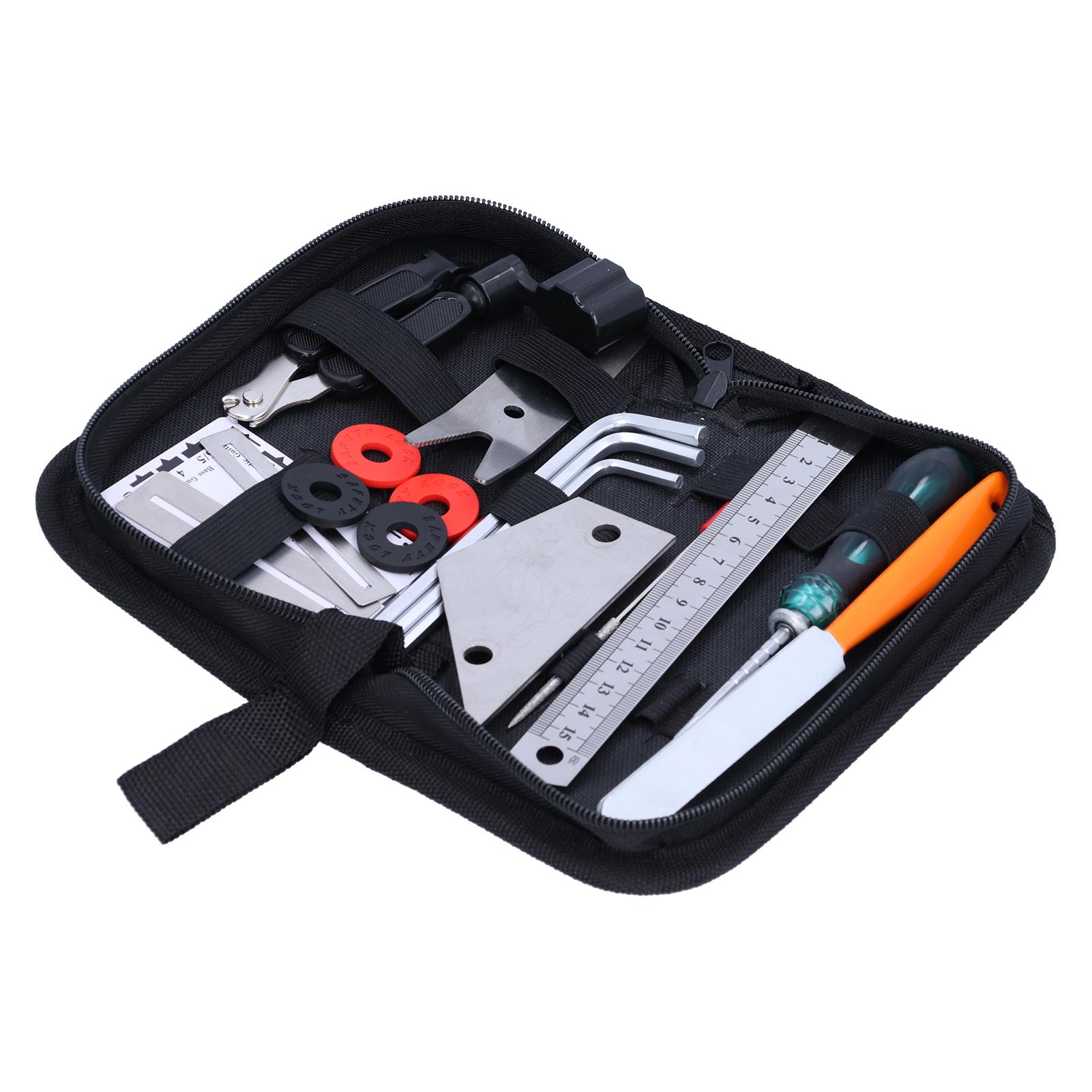 

20Pcs Guitar Repairing Tool Kit Measurement Maintenance File Leveling Ruler String Organizer