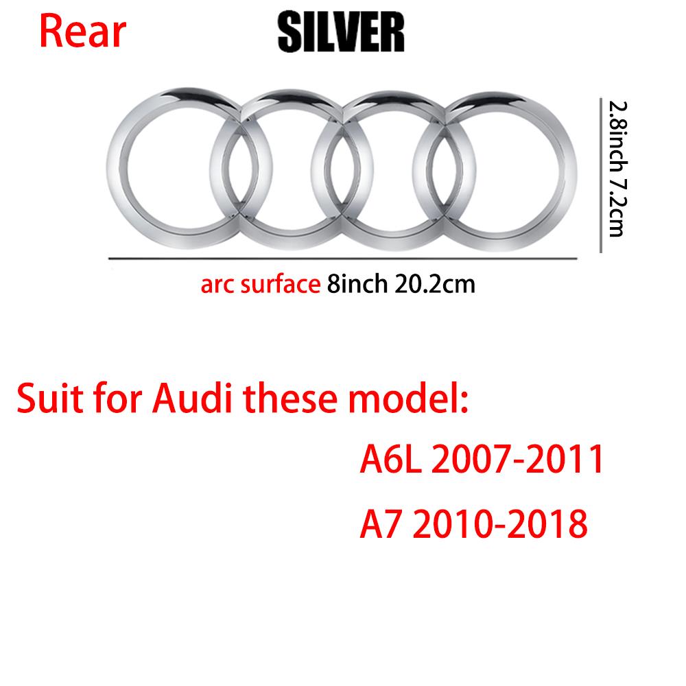 Logo 4 Anelli ABS Griglia Anteriore Auto Emblema Cofano Adesivo Badge Bagagliaio Posteriore Valvola Per Audi A3 A4 B8 8P A5 A6 A7 A8 Q2 Q3 Q5 Q7 Sline