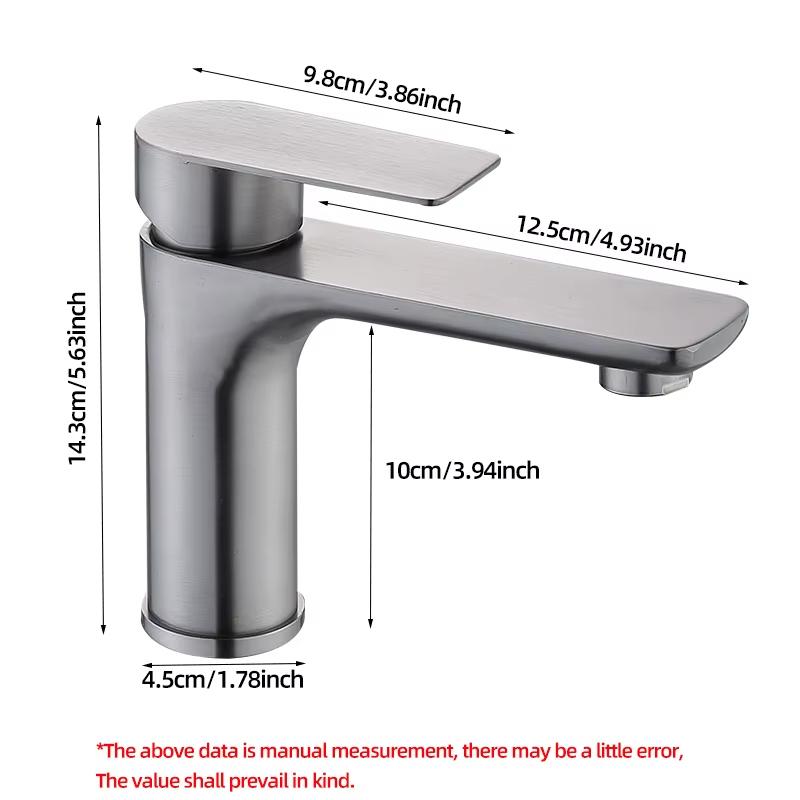 Gun Gray/Brushed Stainless Steel Faucet Washbasin Sink Hot and Cold Water Home Bathroom Kitchen Cabinet Washbasin