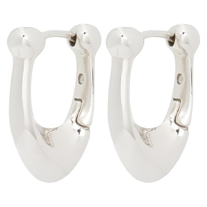 COACH Classic Solid Color Design Brass Earrings Women s Silver