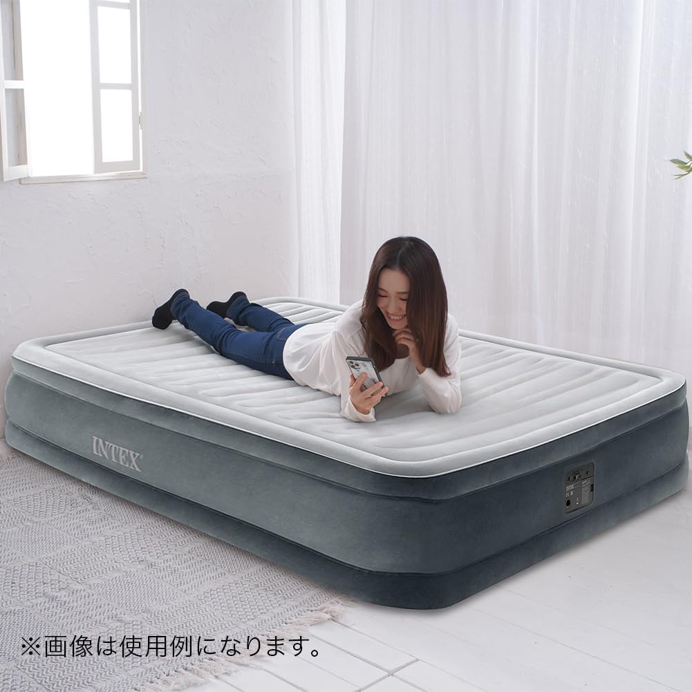 intex Air Bed Authorized Retailer Comfort Plush 67767JB Gray Comfort Plush Mid Rise Double Mid Rise Air Bed 67767 [Intex] (W) (Sliding Pump) [Item]