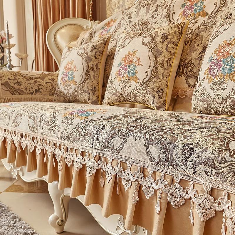 Europäisches Sofakissen, Universeller Bezug für alle Jahreszeiten, All-Inclusive-Sofakissen, Vollbezug Leder, Einfaches Sitzkissen, Rutschfester Luxusbezug