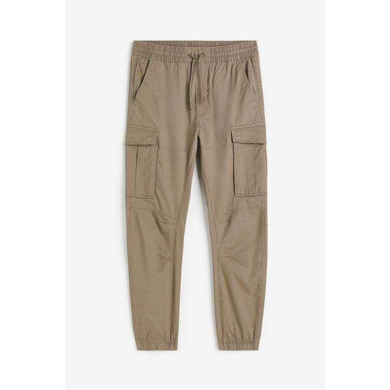 

HM Men s Casual Pants Autumn Elastic Waist Oblique Side Pocket Cargo Pants Jogger Pants Pants 1002227 Deep beige 180/114A