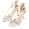 French Small Sandals Girl 2025 New Summer Stiletto with Skirt Rhinestones Word with Temperament High Heels Fairy Style