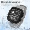 Square Military Digital Watch for Men Silicone Strap Multifunction Sports Electronic Wristwatch Outdoor Student Daily Watch