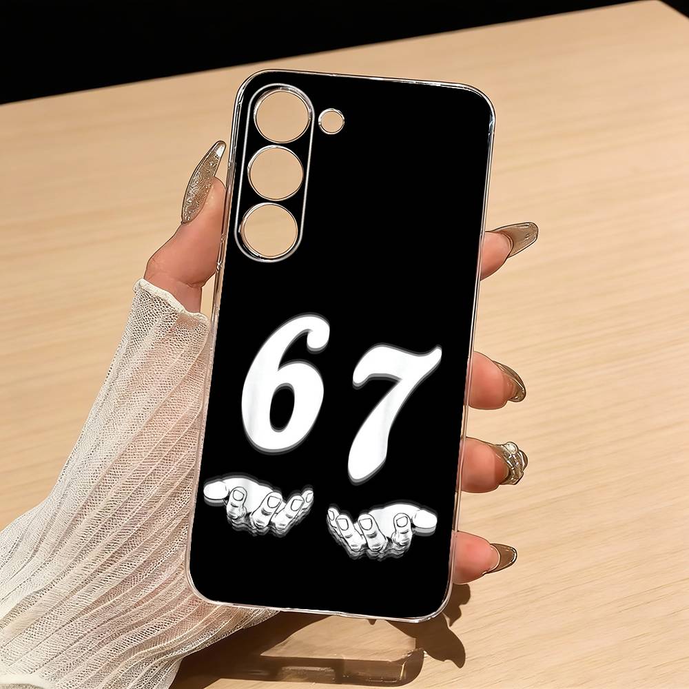 

67 Six Seven Phone Case For Samsung S25,S24,S21,S22,S23,S30,Ultra,S20,Plus,Fe,Lite Transparent Cover Samsung S205G