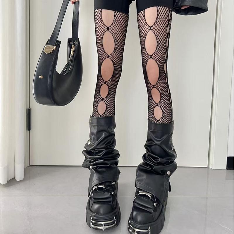 Summer Fishnet Women Tights Hollow Out Thin Mesh Pantyhose Female Gemoetric Hole Design Y2K Sexy Bottom Stockings Woman Hosiery