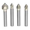 4Pcs V Groove Router Bit Industrial Set 90 Degree 14 516 38 12in Cutting Diameter 14in Shank