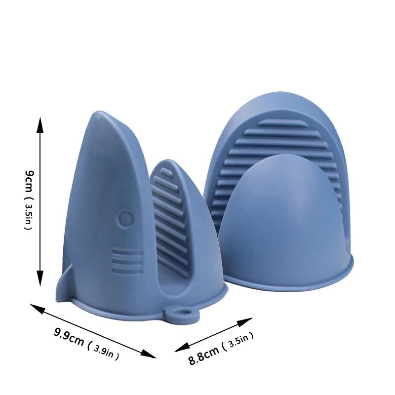 

Силиконовые утепленные перчатки в форме акулы, противоскользящее утолщенное устройство для ошпаривания, силиконовые прихватки для духовки, термостойкие захваты для готовки