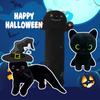 Non-Toxic Treasuringu Halloween Party Black Cat Plush Toys Cute Cartoon Long Cat Fuzzy Dolls Happy Halloween Party Birthday Gifts