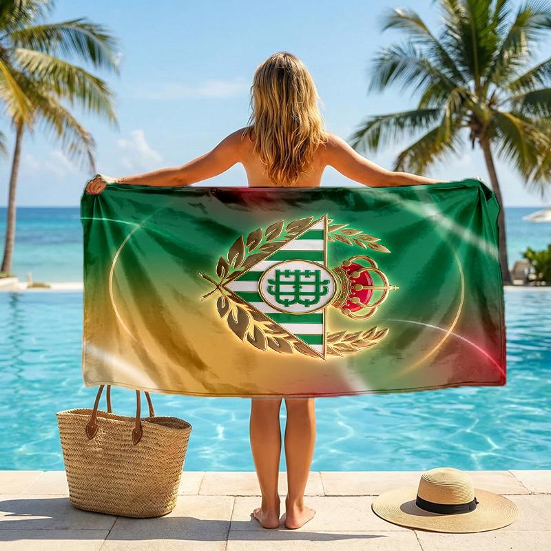 Real Betis Football Beach Towel Soft Microfiber Summer Towel Quick Dry Absorbent Towel for Beach Swimming Pool Travel