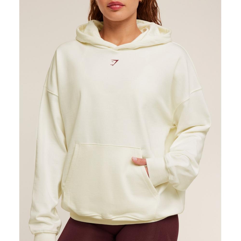Gymshark Heavy Duty Oversized Hoodie Gs Soft White B4c9k Wcmy