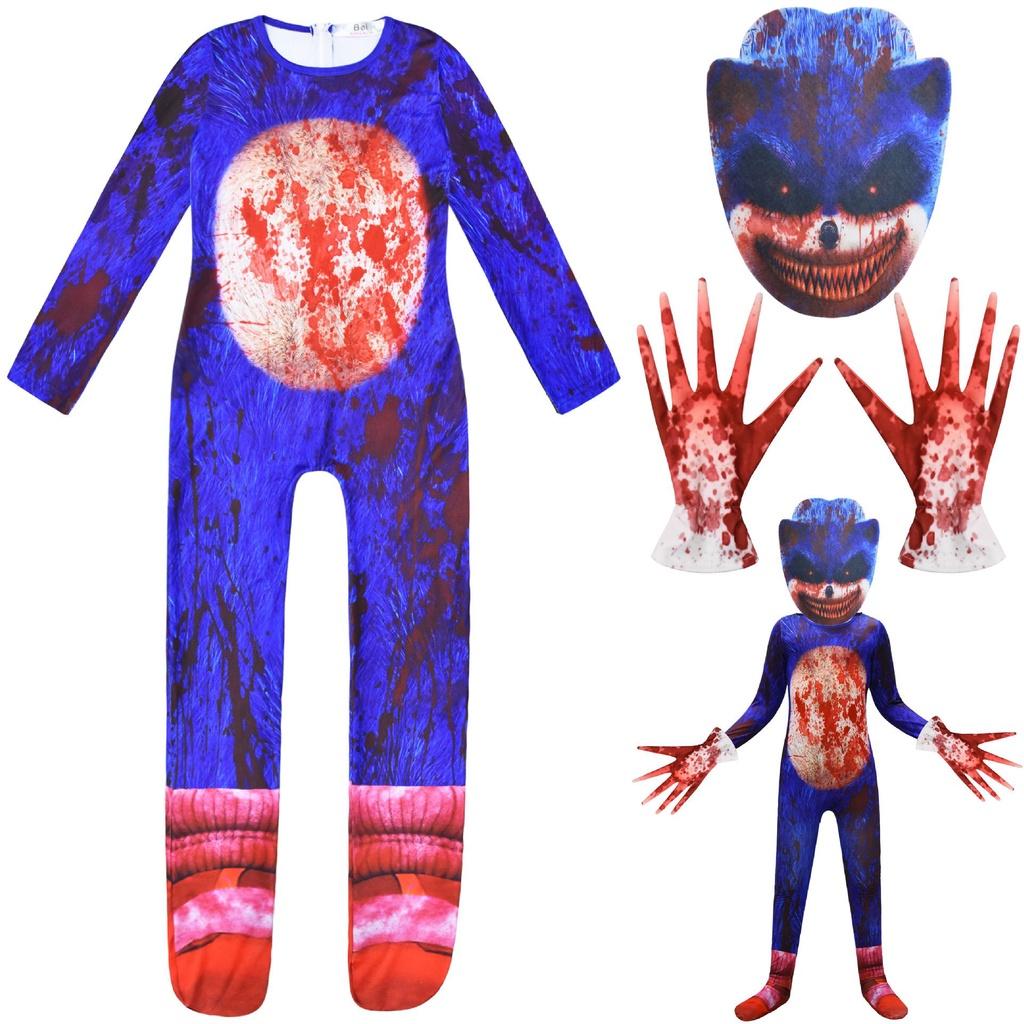 Sonic The Hedgehog Kids Cosplay Costume Jumpsuit Perfect For Halloween And Parties