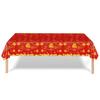 Plastic Chinese New Year TableCover Bronzing Red Lunar New Year Tablecloth Chinese Style Disposable New Year Eve Decor