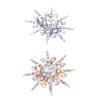 Wedding Silver Snowflake Diamante Brooch Rhinestone Crystal Broach Pin Xmas Gift
