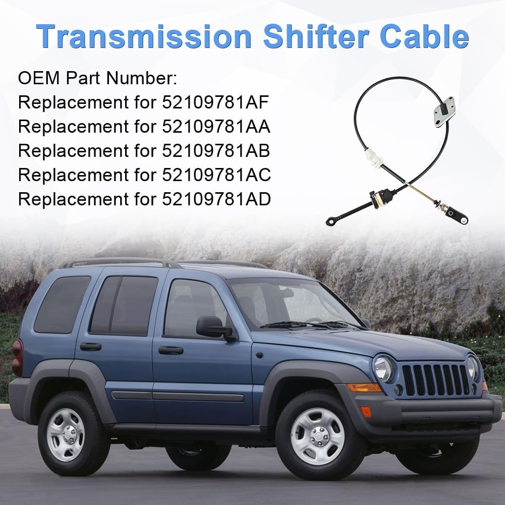 Transmission Shift Cable Compatible with Jeep Liberty 2006-2012 Dodge Nitro 2007-2011 Gearshift Control Replacement for 52109781AF 52109781AA