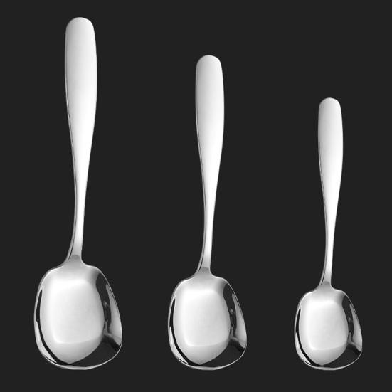 Square Head Spoons Stainless Steel Flat Square Soup Spoons Mirror Finish Dishwasher Safe Tablespoons for Kitchen Home