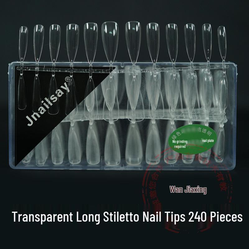 Boxed Nail Art Stickers: 500 Half & Full Cover Transparent Matte French Style Dual-Use Nail Tips