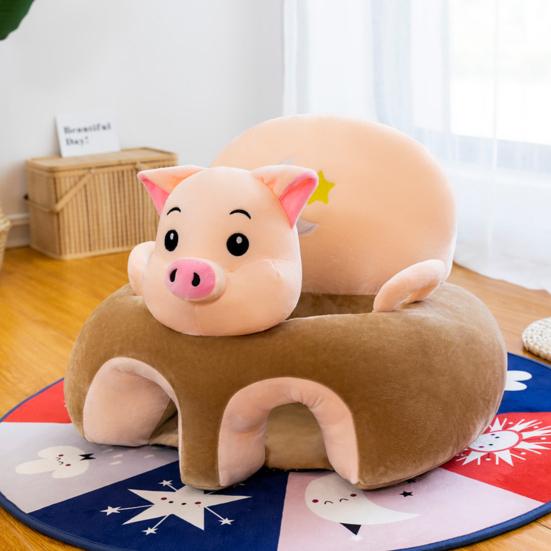 Baby Sofa Chair Cartoon Animals Baby Seat with Leg Holes Handles Non-Slip