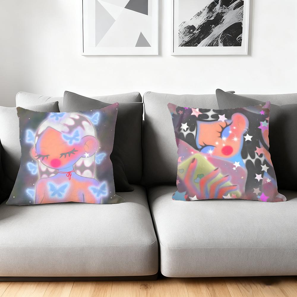 Andreadieznin Spanish Cushion Cover Silky Short Plush Home Sofa Cushion Cover - Invisible Zipper Home Decoration