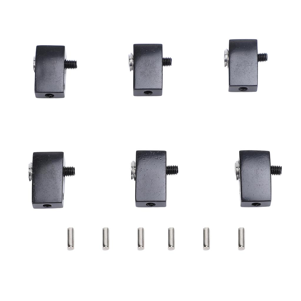 6Pcs Guitar String Locking Nut Split Type Bridge Lock Headless Electric Guitar Parts Accessories Black