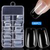 100Pcs/Box Nails No Polishing Press On False Nails Polishing-Free Nail Patch High Transparent Soft Gel Nail Tips For Extension