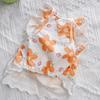 Breathable Floral Dog Skirt Lace-Trimmed Dog Princess Dress Floral Suspender Dress  Pet Party