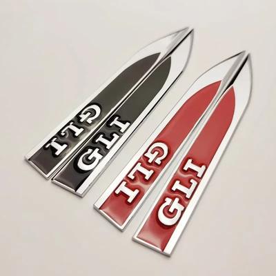 2PCS 3D Metal GTD GLI Logo Sticker Emblem Styling Accessories Car Body Side Fender Badge Decals For VW Golf 7 6 5